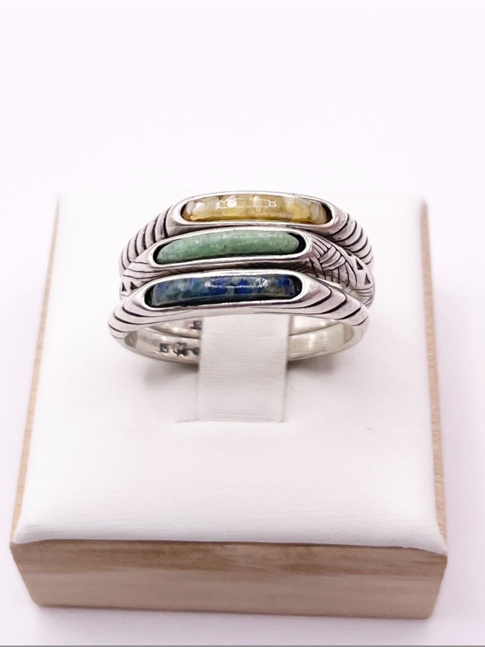 Size 8.5 vintage carolyn pollack 925 Sterling Silver Stackable Rings - Picture 10 of 10